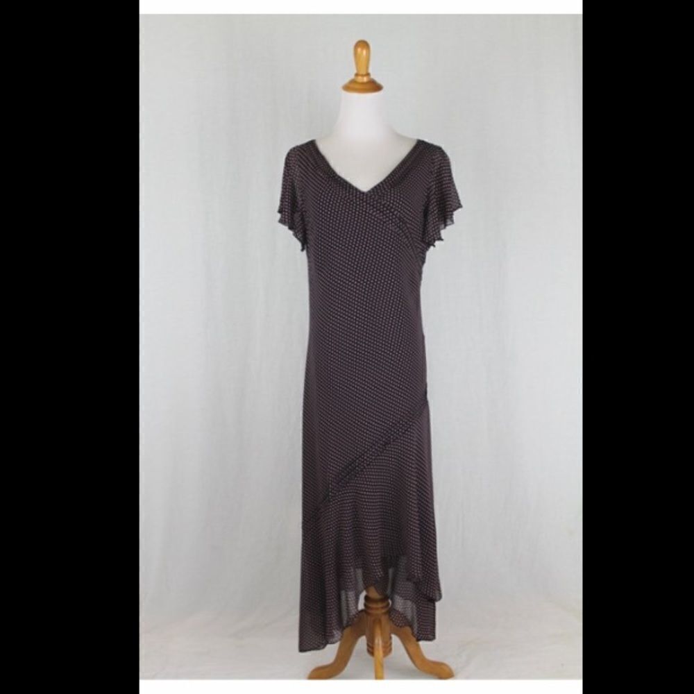 Adrianna Pappel silk polka dot flutter dress. 8